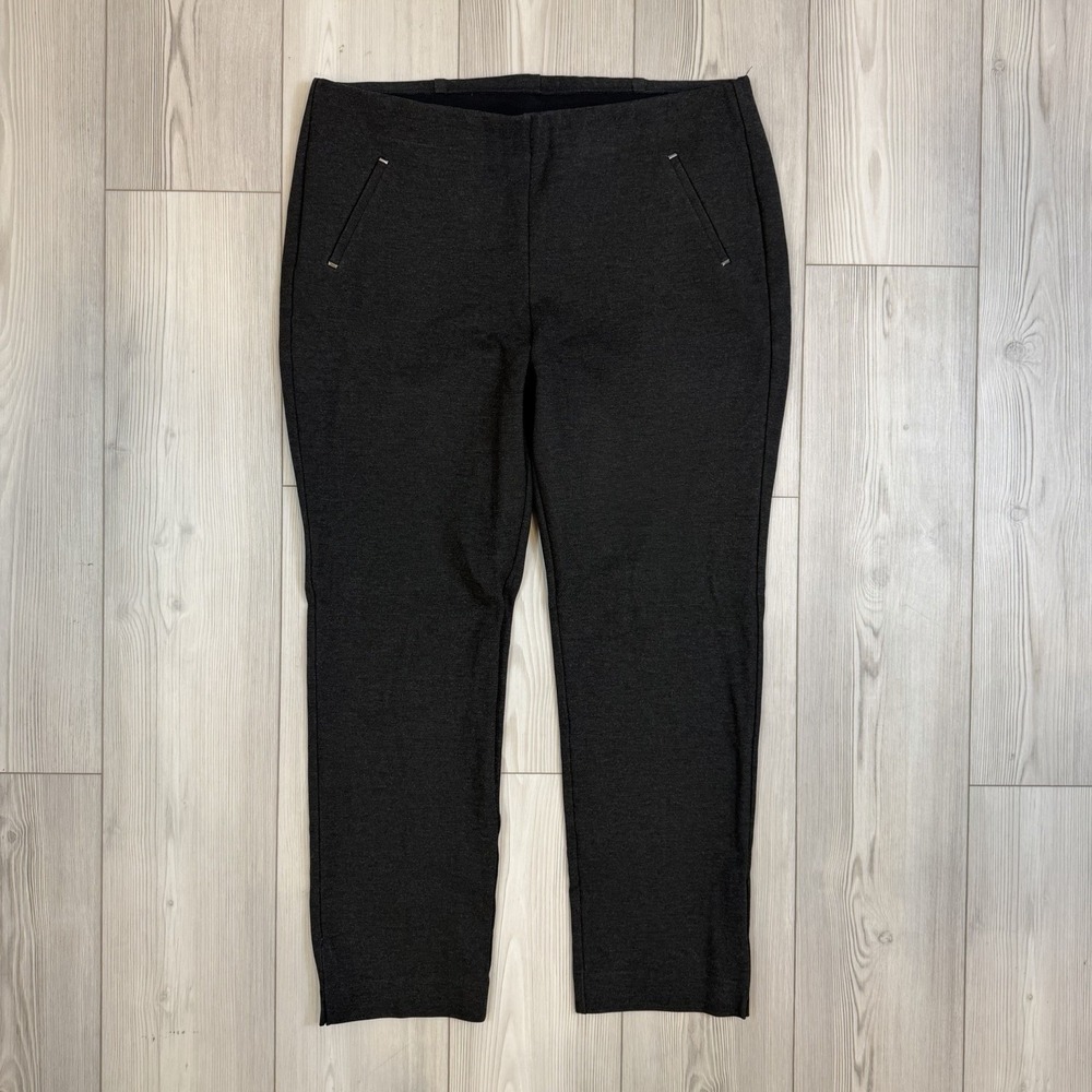 Chicos So Slimming Juliet Pants Trim Detail 3 / US 16 Gray Ponte Stretch Knit